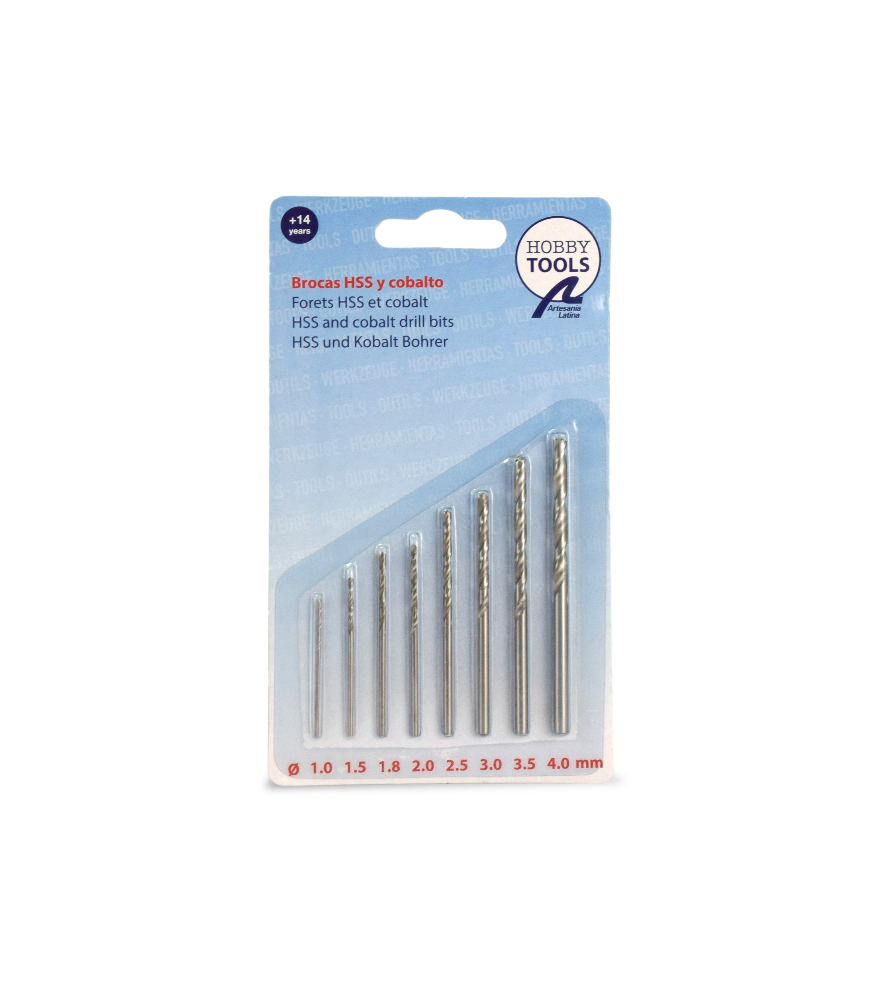 Artesania Set of 8 HSS-E Cobalt Steel Drill Bits (1-4mm)