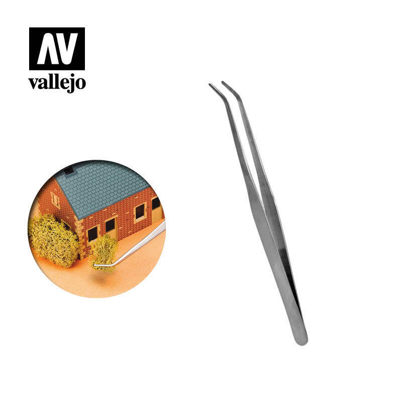 Vallejo Strong Curved Stainless Steel Tweezers
