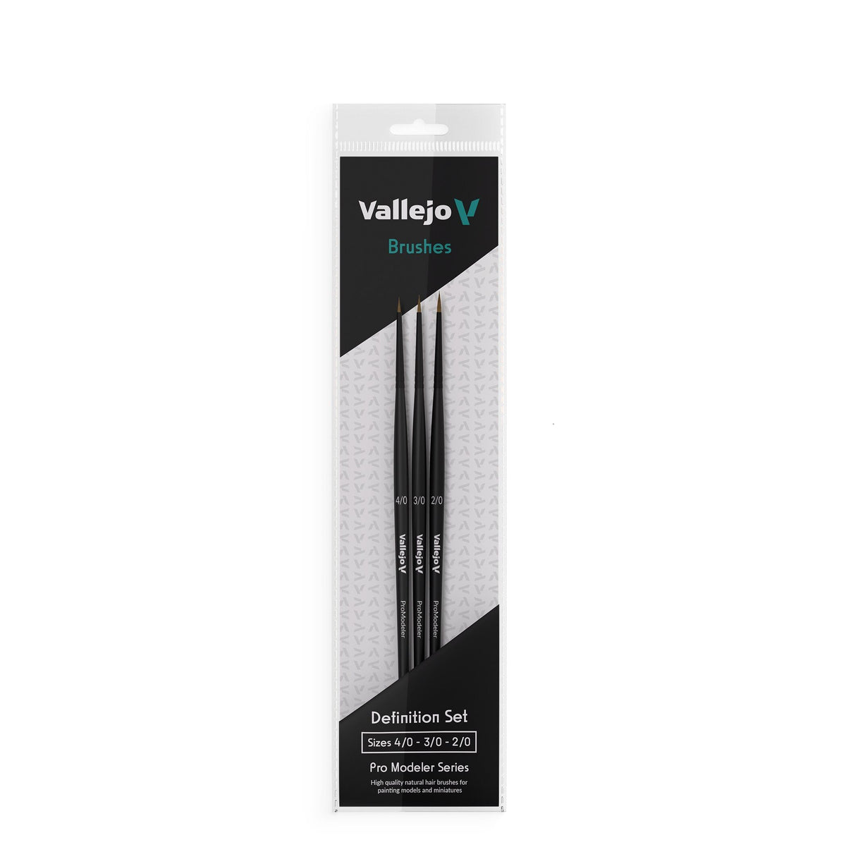 Vallejo Brushes - Definition Set - Pro Modeler Series - Natural Hair