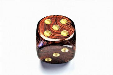 Chessex 50mm D6 Single Dice Scarab Blue Blood/Gold