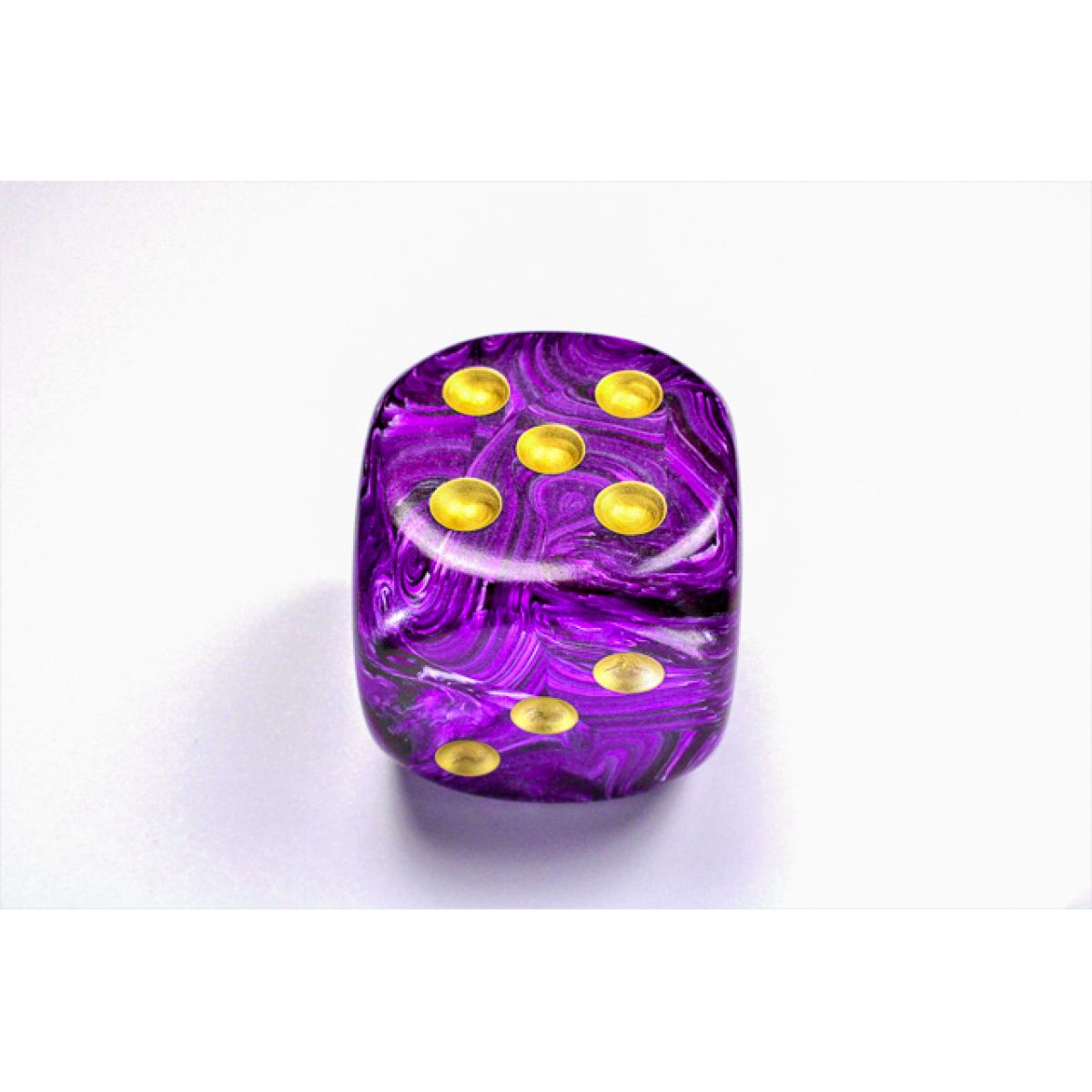 Chessex 50mm D6 Single Dice Vortex Purple/gold