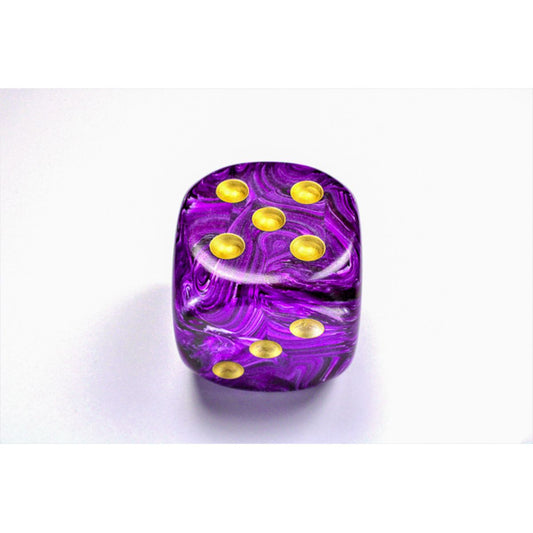 Chessex 50mm D6 Single Dice Vortex Purple/gold