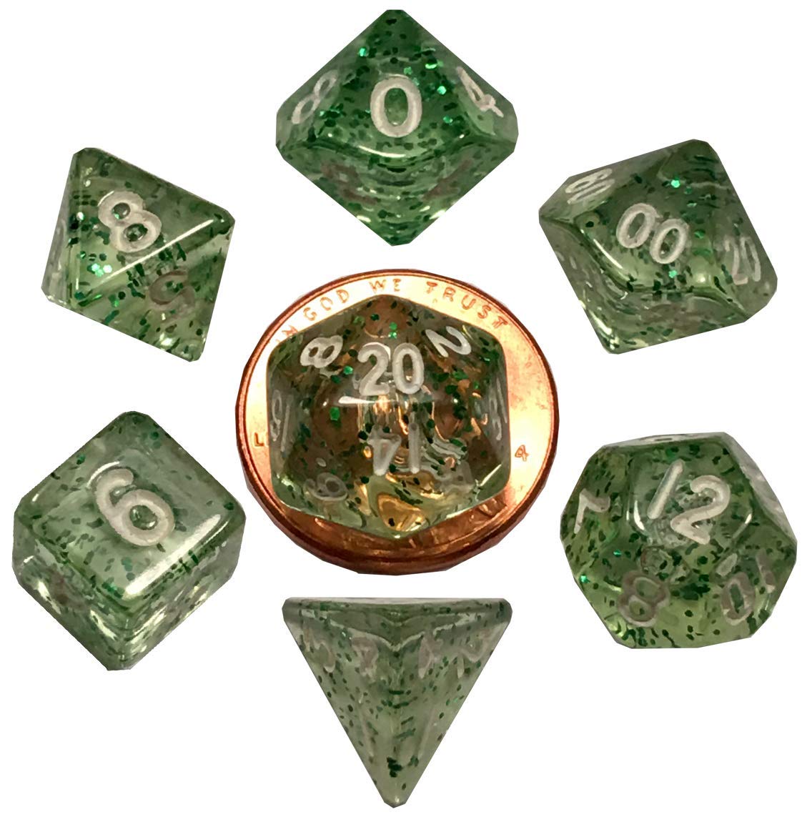 MDG 10mm Acrylic Polyhedral Dice Set