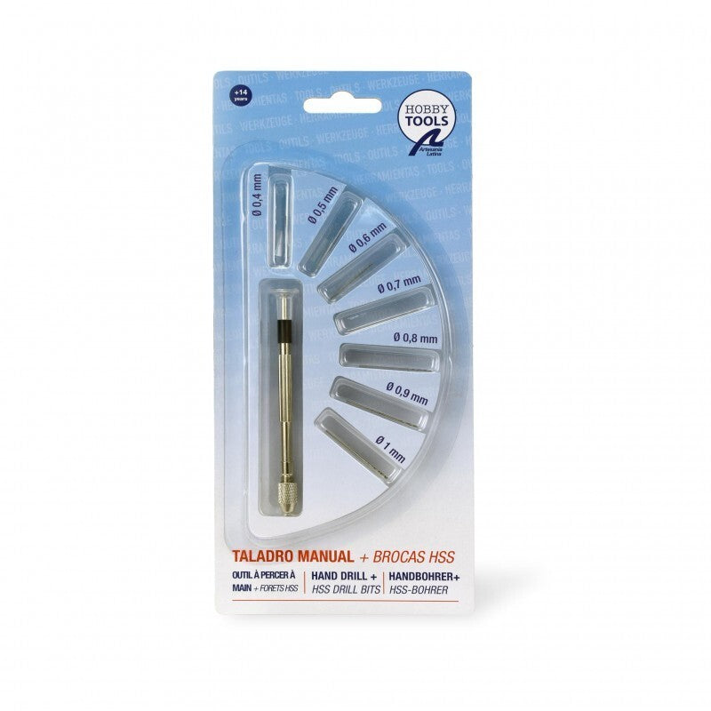 Artesania Mini Manual Hand Drill w/ 8 Drill Bits Modelling Tool