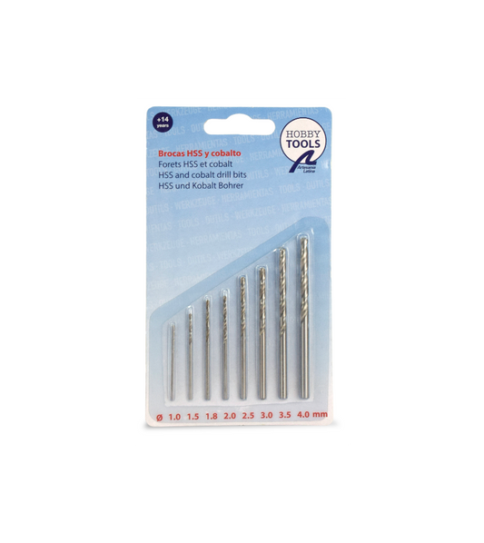 Artesania Set of 8 HSS-E Cobalt Steel Drill Bits (1-4mm)