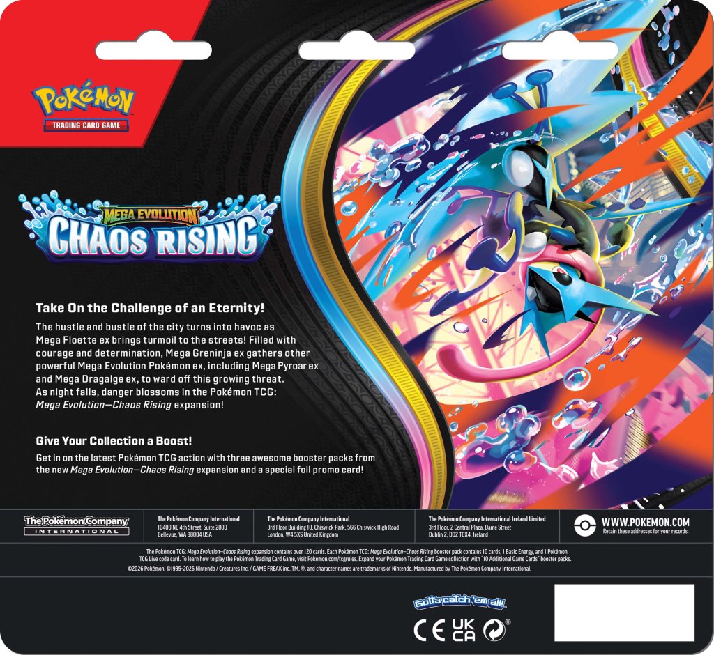 Mega Evolutions Chaos Rising Three Booster Blister