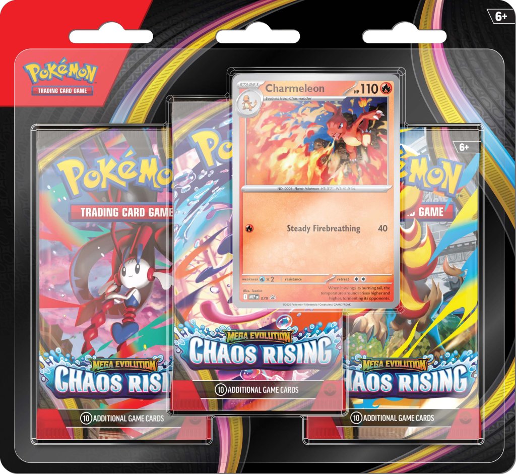Mega Evolutions Chaos Rising Three Booster Blister