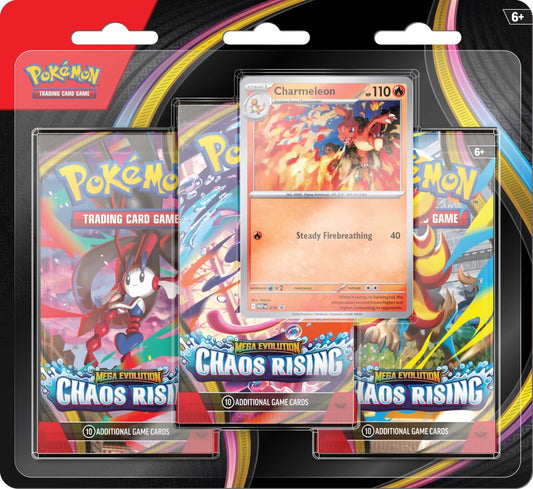 Mega Evolutions Chaos Rising Three Booster Blister