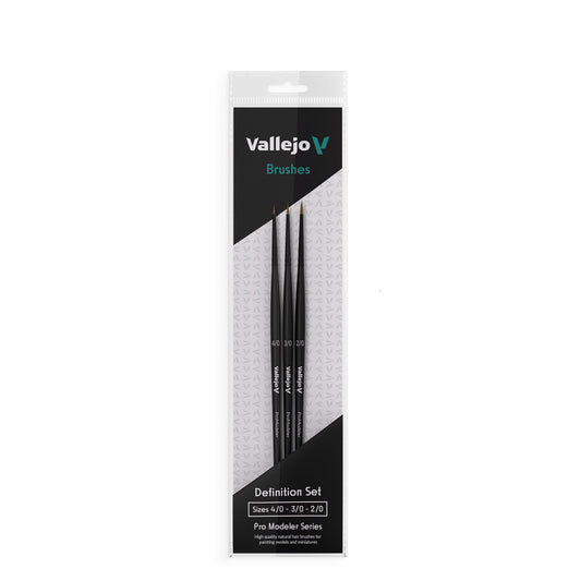Vallejo Brushes - Definition Set - Pro Modeler Series - Natural Hair