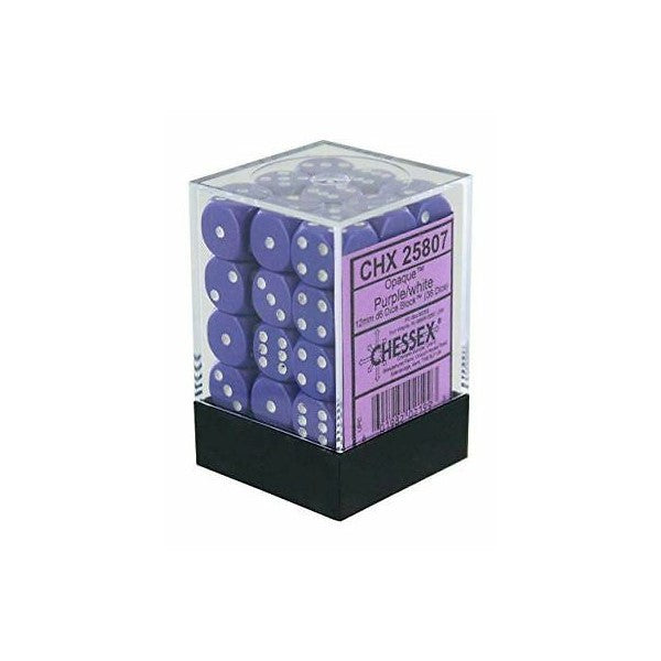 Chessex 12mm D6 Dice Block Opaque Purple White